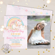 Invitación de Foto de Unicornio de Día Mágico