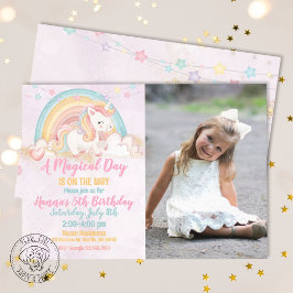 Invitación de Foto de Unicornio de Día Mágico
