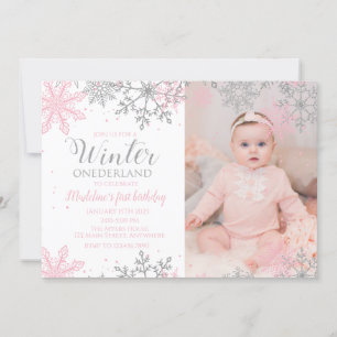 Invitación de foto de Winter ONEderland Copo de ni