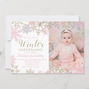 Invitación de foto de Winter ONEderland Copo de ni
