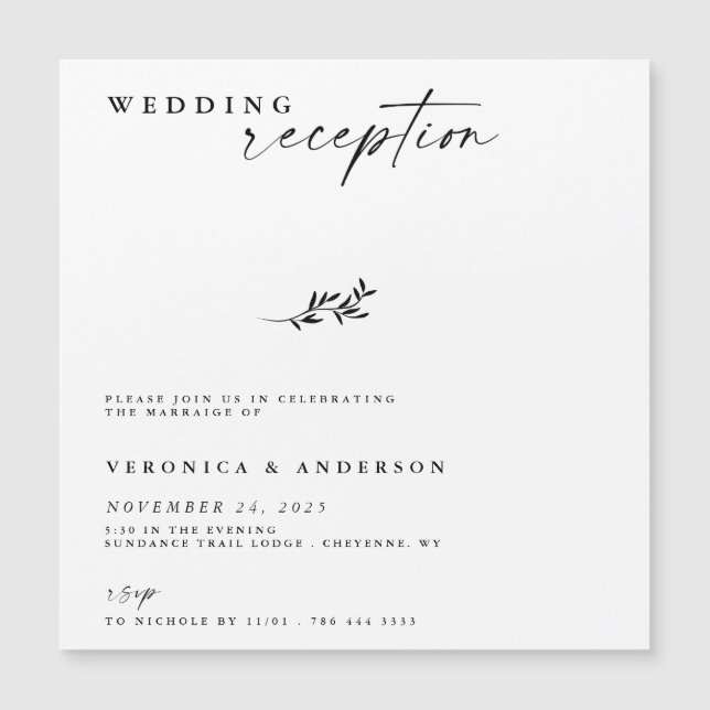 Invitación de foto del Boda de recepción de Elopem (Anverso)