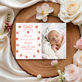 Invitación de foto del primer cumpleaños de Berry