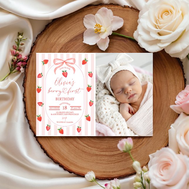 Invitación de foto del primer cumpleaños de Berry (Subido por el creador)