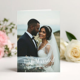 Invitación de foto doblada de Boda casado