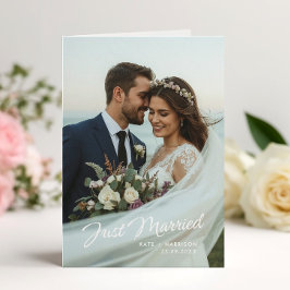 Invitación de foto doblada de Boda casado