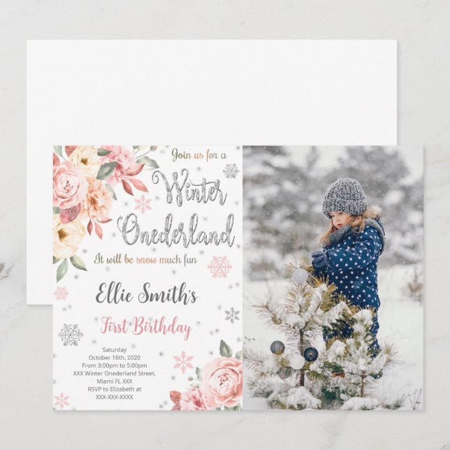 Invitación de foto editable de país de las maravil (Anverso / Reverso)