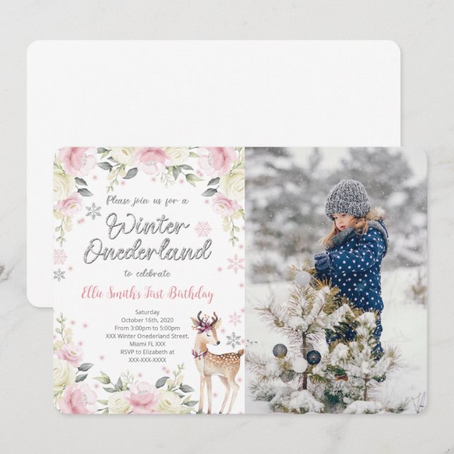 Invitación de foto editable de país de las maravil (Anverso / Reverso)