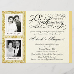 Invitación de Foto Elegante del 50 Aniversario 2 -