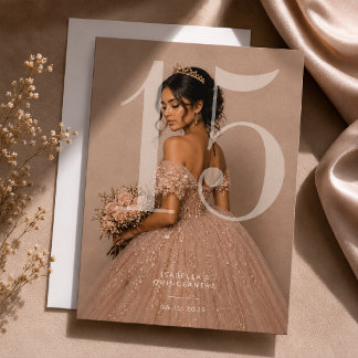 Invitación de foto elegante para Quinceañera de 15