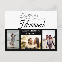 Invitación de foto Elopement recién casada con 3