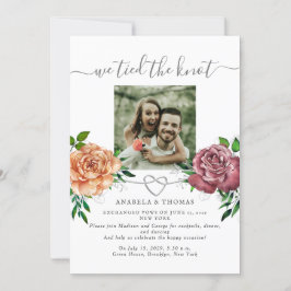 Invitación de foto floral 'We Tied the Knot'
