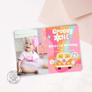 Invitación de Foto Groovy One