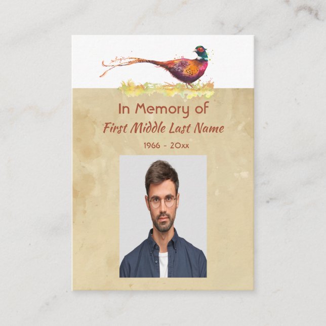 Invitación de Foto Memorial Keepsake Arte de Faisá (Anverso)