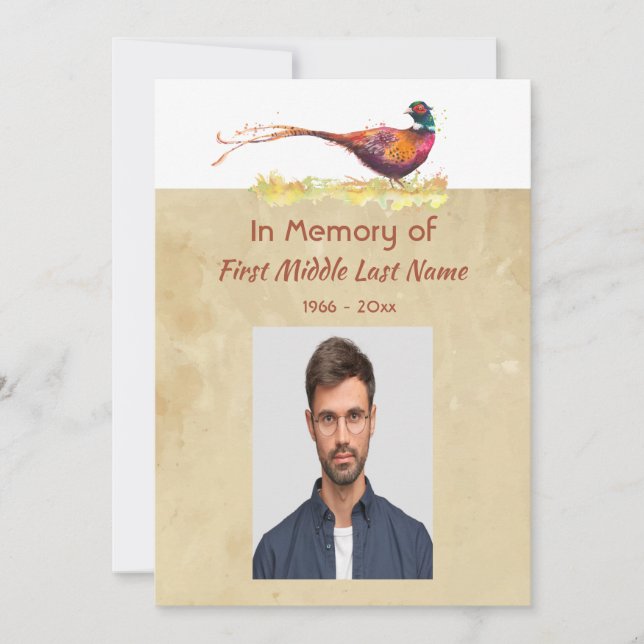 Invitación de Foto Memorial Pintura al Agua Faisán (Anverso)