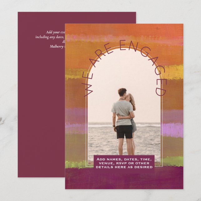 INVITACIÓN DE FOTO MODERNA - Colores mixtos (Anverso / Reverso)