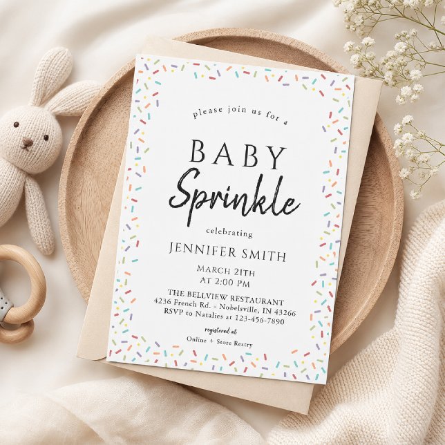 Invitación de foto para Baby Sprinkle moderna (Subido por el creador)