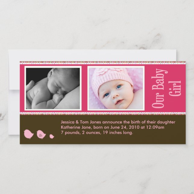 Invitación de foto para bebé (Anverso)