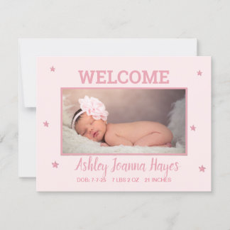 Invitación de foto para bebés - Tarjeta de bienven