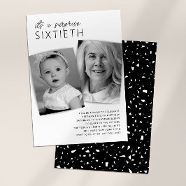 Invitación de foto para cumpleaños 60 Then & Now
