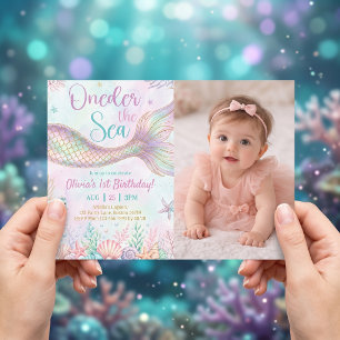 Invitación de foto para cumpleaños número 1 de One