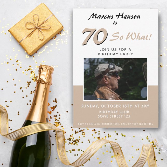 Invitación de foto para fiesta de cumpleaños 70 mo (Subido por el creador)
