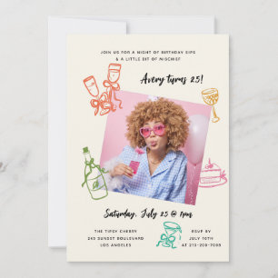 Invitación de foto para fiesta de cumpleaños de mu
