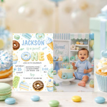 Invitación de foto para fiesta de cumpleaños Donut