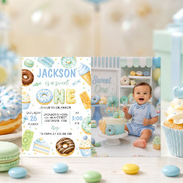 Invitación de foto para fiesta de cumpleaños Donut