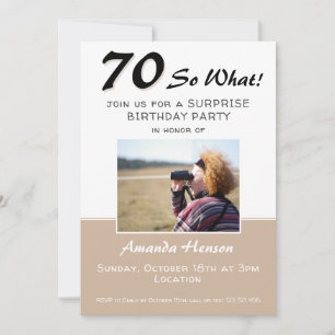 Invitación de foto para fiesta de cumpleaños sorpr