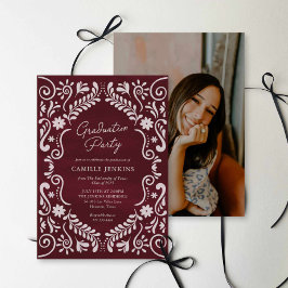 Invitación de Foto para Fiesta de Graduación Burgu
