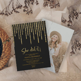 Invitación de Foto para Fiesta de Graduación con B