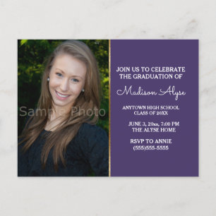 Invitación de Foto para Fiesta de Graduación con O