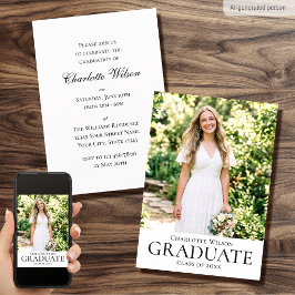 Invitación de foto para fiesta de graduación elega