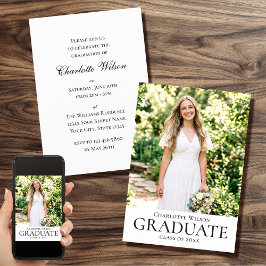 Invitación de Foto para Fiesta de Graduación Elega