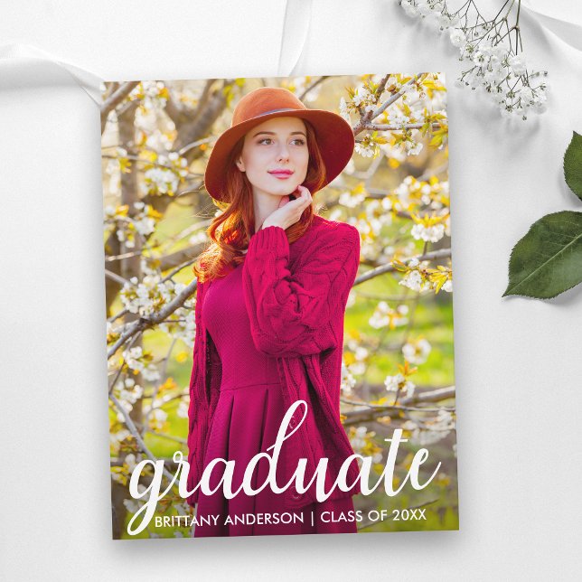 Invitación de foto para fiesta de graduación moder (Customize to change your personalized text size or text style.)