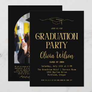 Invitación de foto para fiesta de graduación moder
