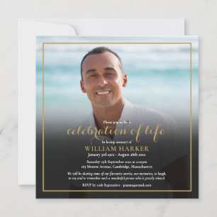 Invitación de Foto para Funeral de Celebración de 