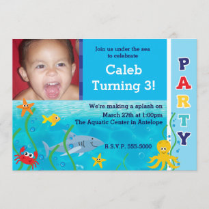 Invitación de foto para niños para fiesta de cumpl