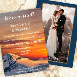 Invitación de foto para recepción de boda al atard