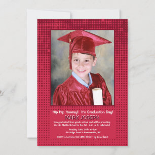 Invitación de foto roja de semitono
