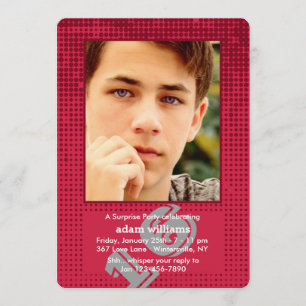 Invitación de foto roja de semitono