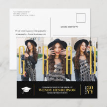 Invitación de foto simple y moderna para graduados