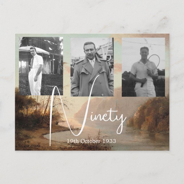 Invitación de foto tropical de cumpleaños número 9 (Anverso)