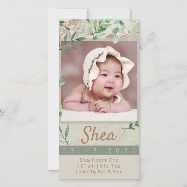 Invitación de fotografía de bebé aventuras (Anverso)