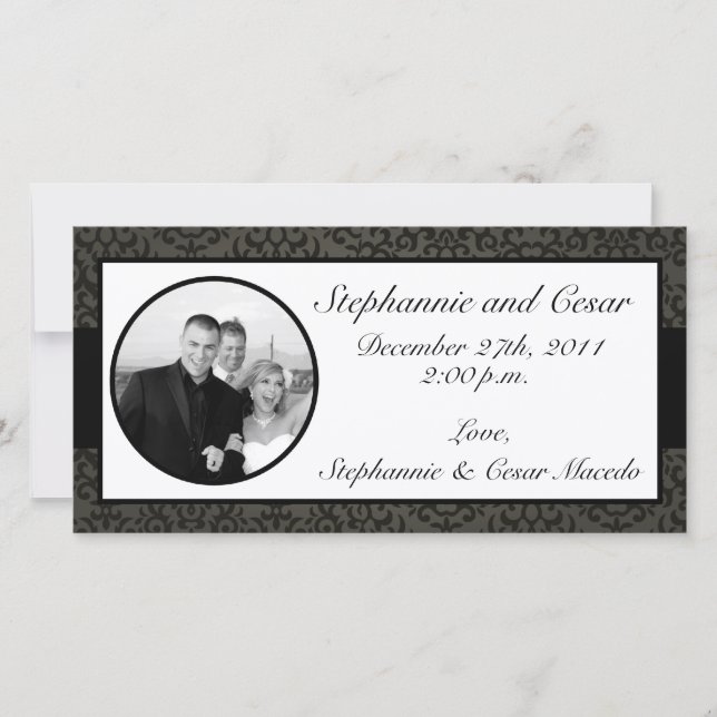 invitación de fotografía de compromiso 4x8 en negr (Anverso)