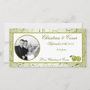 invitación de fotografía de compromiso 4x8 Green A