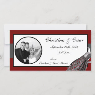 invitación de fotografía de compromiso 4x8 Peacock