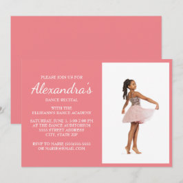 Invitación de fotografía de danza rosa recital