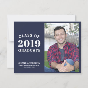 Invitación de fotografía de grado simple con letra