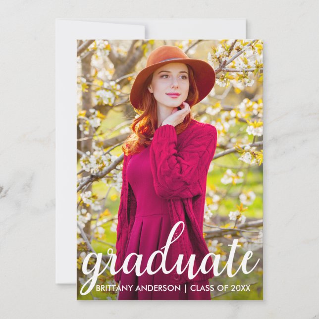 Invitación de fotografía de graduación de Bonito m (Anverso)